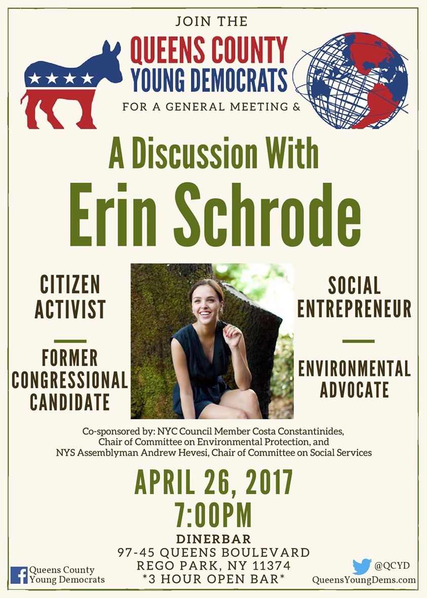 QCYD's Night with Erin Schrode: Environment, Activism and Policy